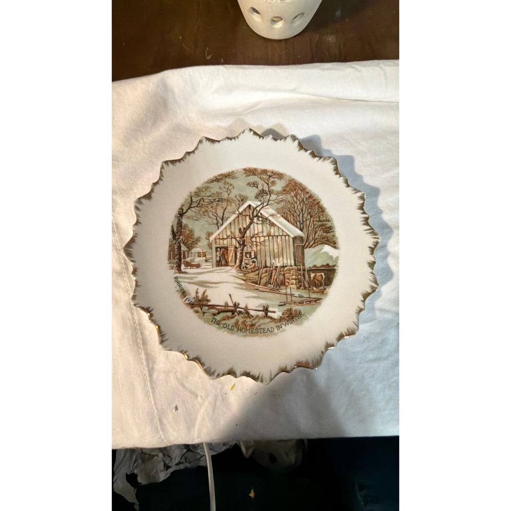 Vintage Currier And Ives Decorative Collector Plate